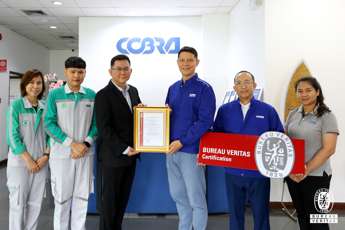 คอบร้า อินเตอร์เนชั่นแนล จำกัด มอบผลการรับรองมาตรฐาน ISO 14064-1:2018